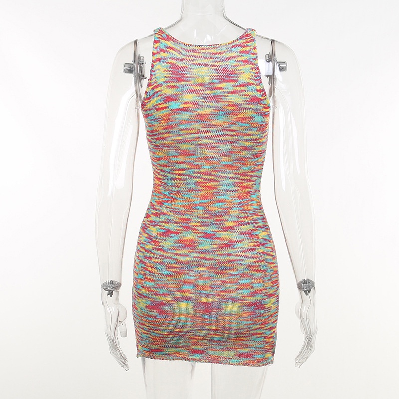 Đầm Không Tay Thiết Kế Khoét Lỗ Nhiều Màu Sắc Thời Trang Đường Phố Cho Nữ