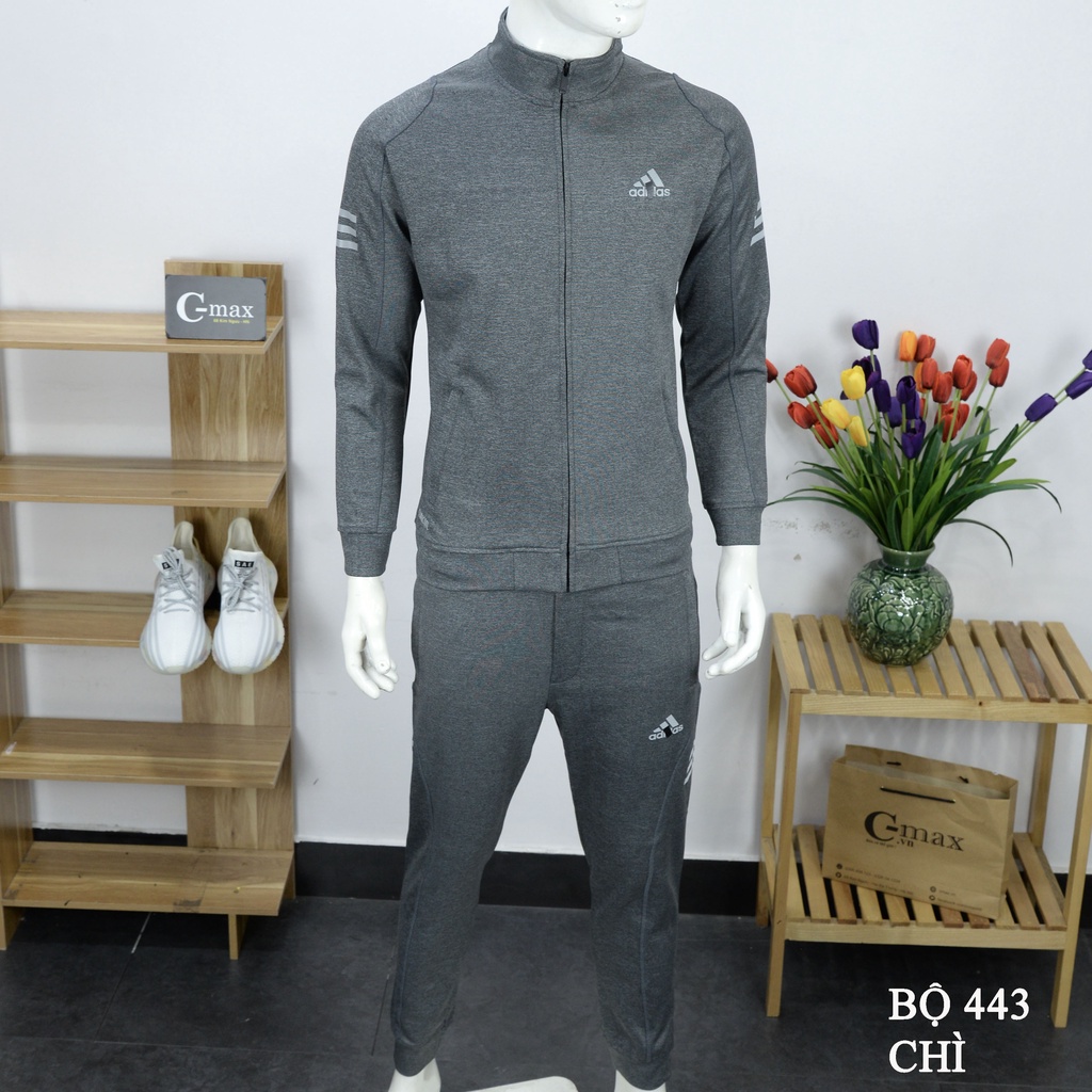 Bộ thể thao nam thu đông kéo khóa chất umi xịn dày dặn cao cấp mã 443 bộ nỉ nam thu đông adidas