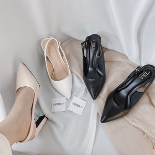 Cera - giày cao gót nữ bít mũi dáng slingback thời trang gót cao 9cm - guốc cao gót