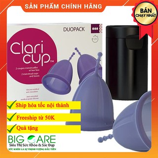 Cốc nguyệt san claricup pháp ion bạc kháng khuẩn nhiều cỡ cho mọi đối tượng dễ dùng an toàn tin dùng nhất