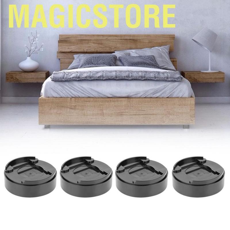 Set 8 chân lót bàn/giường/đồ nội thất bằng nhựa hình tròn màu đen