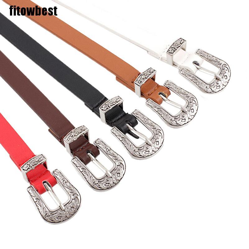 Dây thắt lưng bản nhỏ da giả phong cách boho cổ điển thời trang dành cho nữ