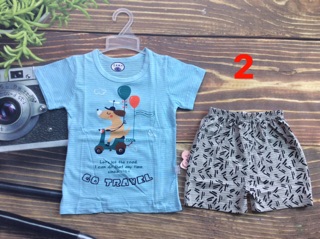 Bộ cotton sợi tre bé trai