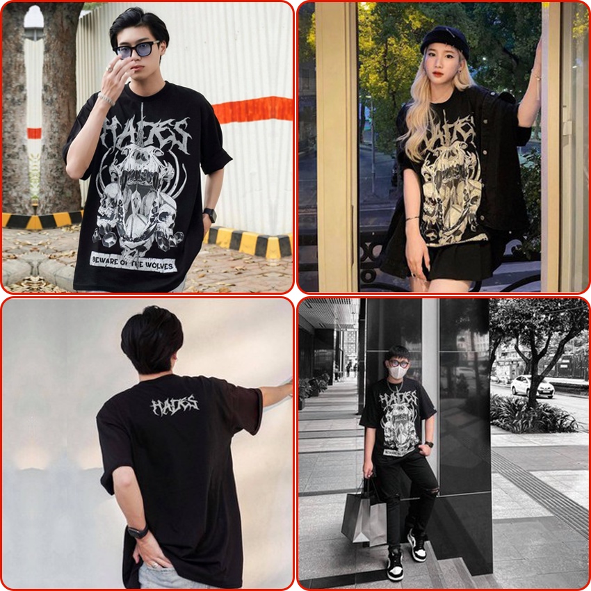 [LOCAL BRAND] Áo thun Hades skull worlf tay lỡ form rộng vải Cotton - Thời trang nam nữ Unisex Streetwear | BigBuy360 - bigbuy360.vn