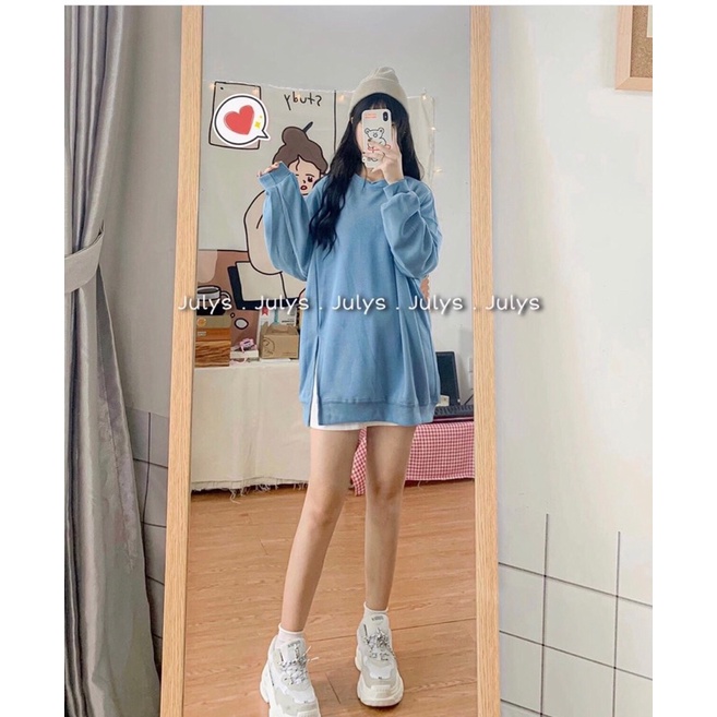 [HÀNG SẴN]Áo HOODIE nỉ tăm xẻ vạt trơn nhiều màu hàng quảng châu