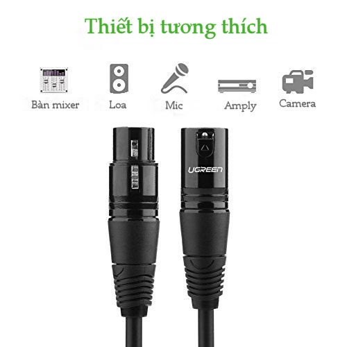 Cáp nối dài Microphone XLR Chính hãng Ugreen 20708 20710 20711 AV130