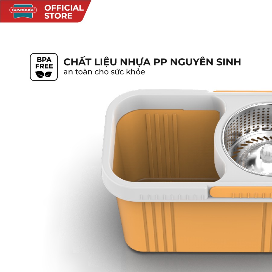 [Mã LIFEHL25 giảm 10% đơn350K] Bộ lau nhà xoay 360 độ SUNHOUSE KS-CL350PO