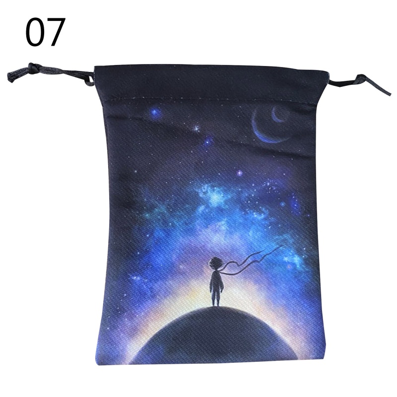 Túi Dây Rút Đựng Thẻ Bài Tarot Chất Liệu Nhung In Họa Tiết