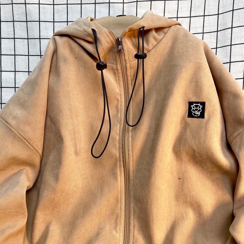 Áo Khoác Nữ Form Rộng Thêu Logo Bò Sữa 2 màu Vải Nhung Gân(kèm ảnh thật) | BigBuy360 - bigbuy360.vn