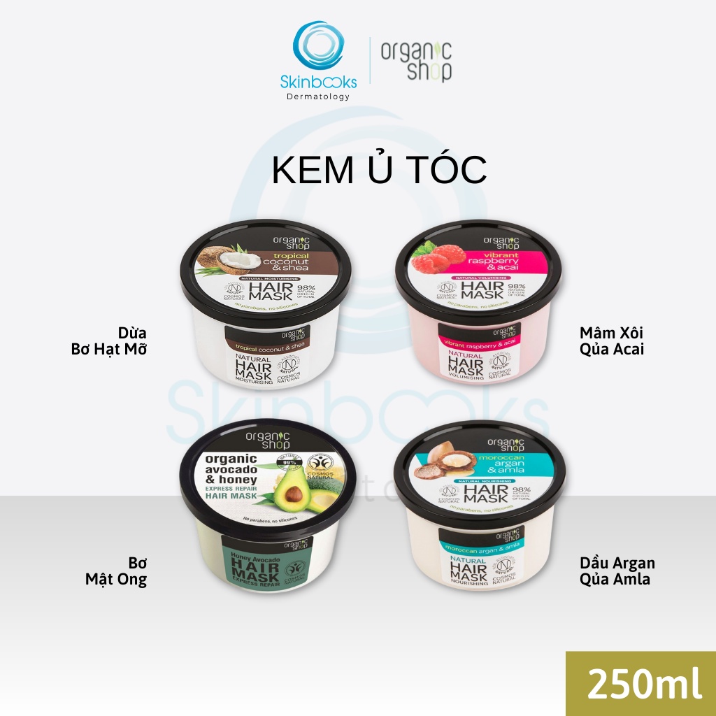 Kem Ủ Tóc Phục Hồi Hư Tổn Organic Shop Hair Mask Ủ Tóc Hấp Tóc Phục Hồi Tóc Hư Tổn 250ml [Chính Hãng]