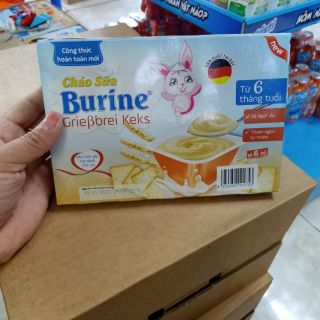 Cháo sữa Burine vị vani và bích quy, 1 lốc 6 hũ (6*50g) date mới