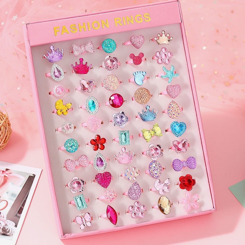 HỘP 50 NHẪN CÔNG CHÚA tuyệt đẹp cho bé 4+ thoả sức làm điệu