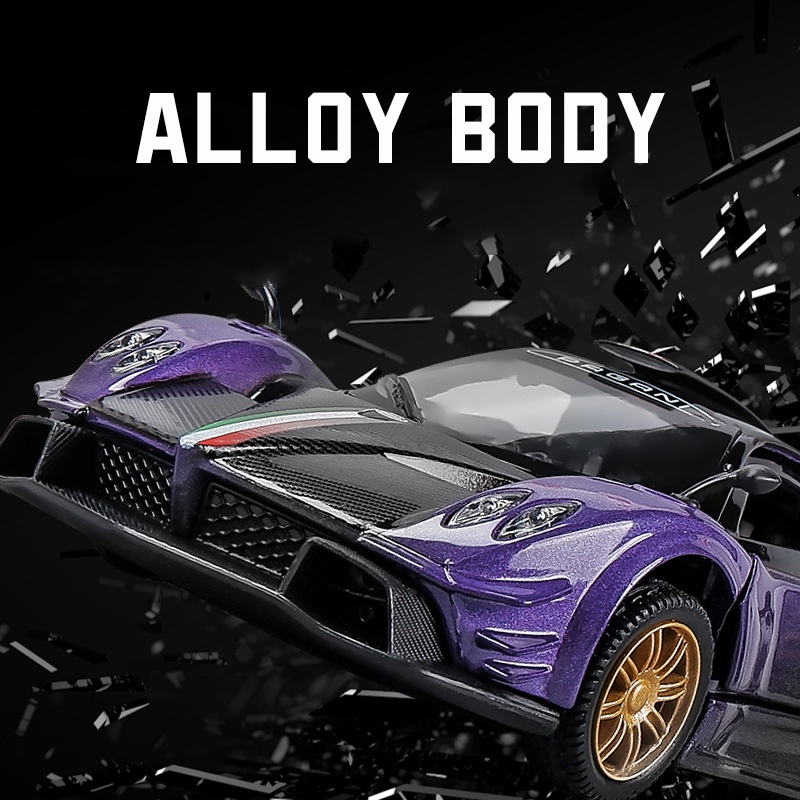 Mô Hình Xe Hơi Pagani Zonda Revolucion Có Đèn Và Âm Thanh Bằng Hợp Kim Tỉ Lệ 1: 31 Làm Quà Sinh Nhật Cho Bé Trai