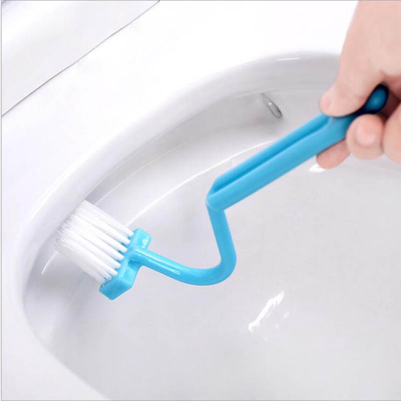 Bàn Chải Vệ Sinh Toilet Tay Cầm Dài Hình Chữ S Sử Dụng Tiện Lợi