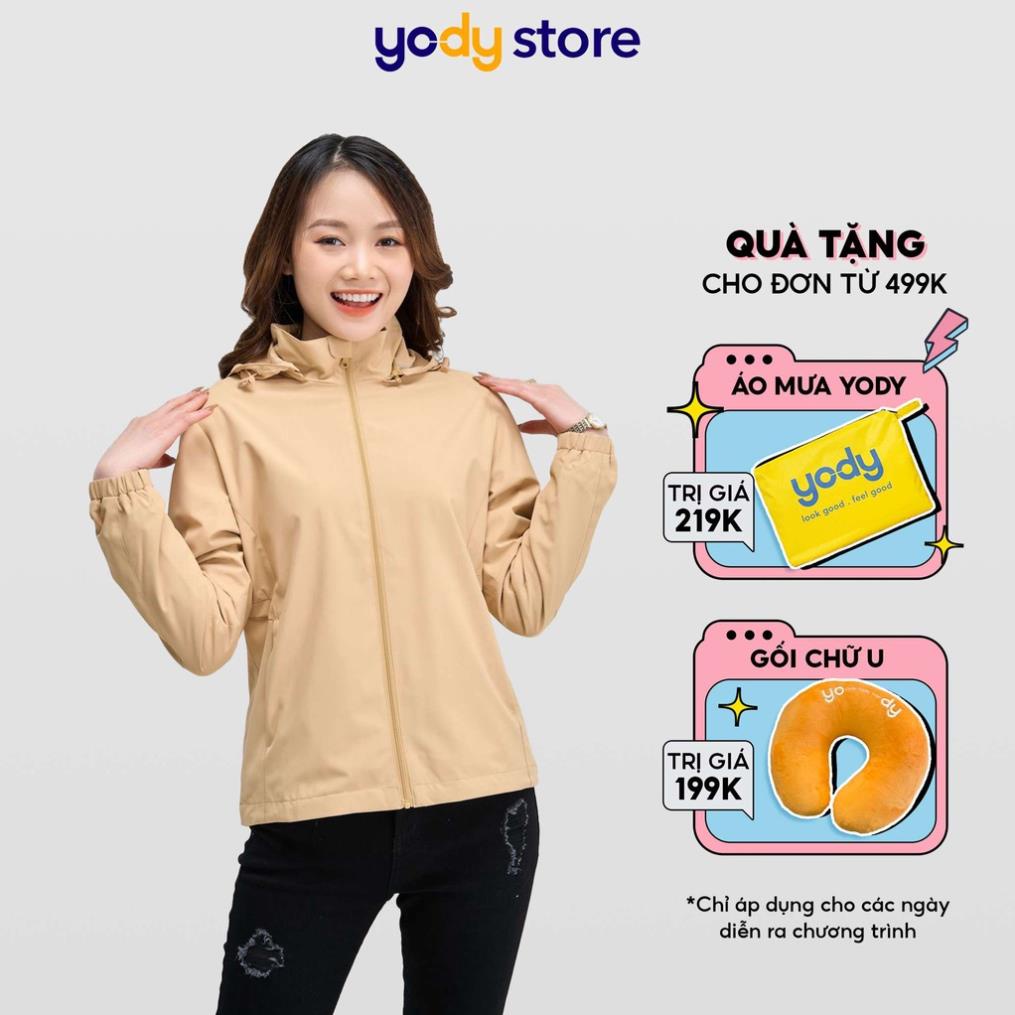 Áo gió YODY nữ súp sườn giữ form giữ nhiệt áo khoác gió 2 lớp cản gió cản bụi chống thấm nước AKN4054 !