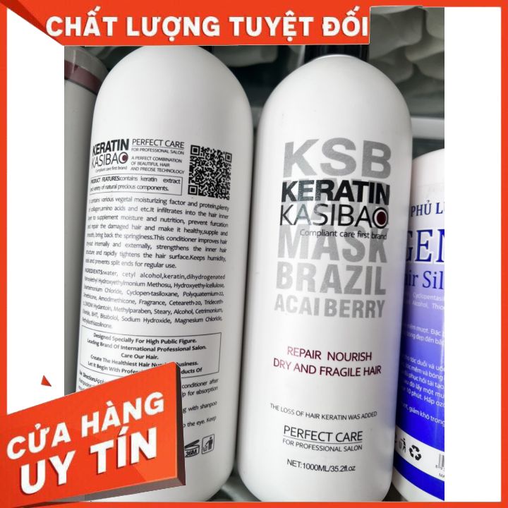 HẤP PHỤC HỒI karatin KSB KERATIN KASIBAO PHỤC HỒI TÓC NÁT  tóc hư khô sơ trẻ ngọn 1000ML  siêu bóng  (hàng chính hãng)