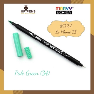 Bút brush viết calligraphy hai đầu Marvy 1122 - Màu xanh lá pastel (Pale Green - 34)