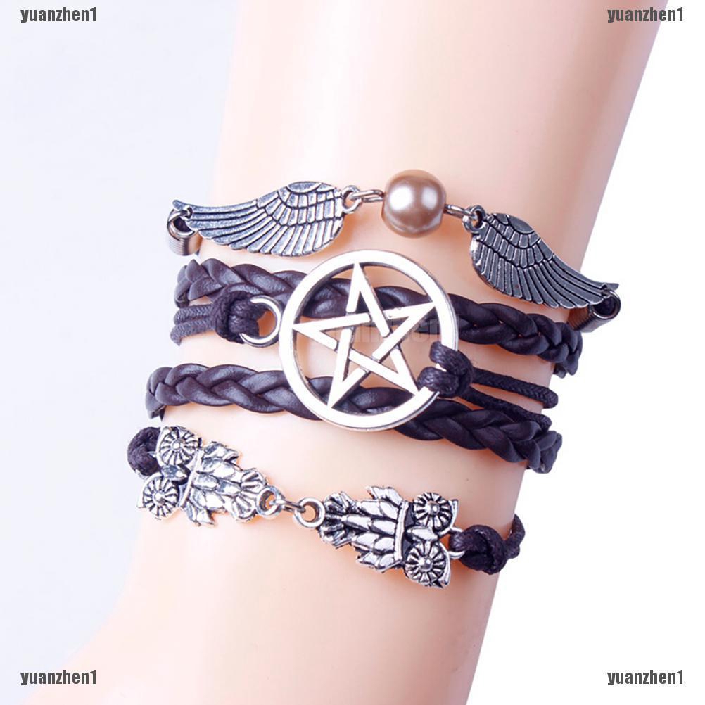 Vòng Tay Tình Bạn Dây Bện Mặt Hình Cú Và Cánh Thiên Thần