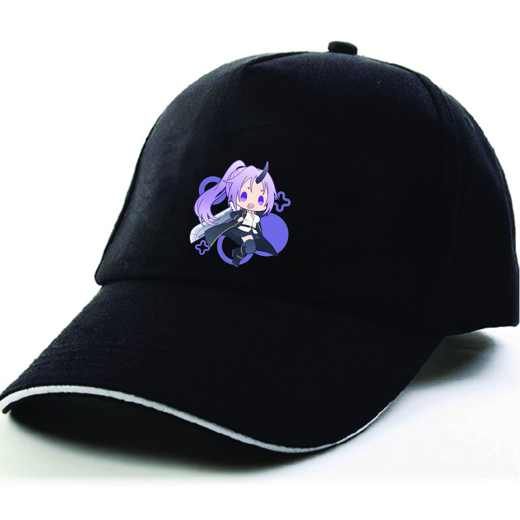 Mũ nón lưỡi trai đen in hình Tensei-shitara Slime datta Ken CHUYỂN SINH THÀNH SLIME anime chibi thời trang