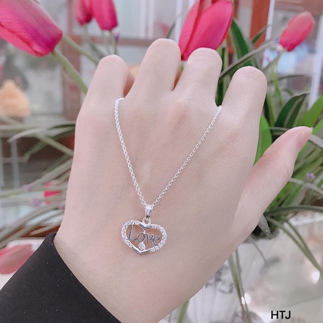 DÂY CHUYỀN NỮ MẶT CHỮ LOVE SANG CHẢNH- VÒNG CỔ BẠC S925