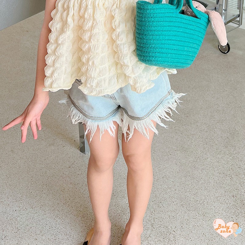 Quần Short Jean Ống Rộng Màu Sắc Ngọt Ngào Cho Bé 3-8 Tuổi