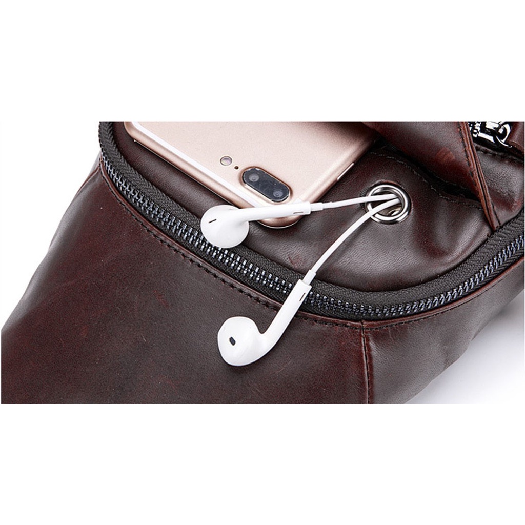 Túi đeo chéo nam da bò thật cao cấp mini phong cách thời trang trẻ dùng đi học đi chơi giá rẻ CS05