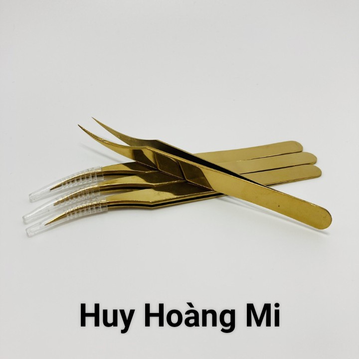 Nhíp tách heo mạ vàng_nhíp gắp mi_dụng cụ nối mi_Huy Hoàng Mi