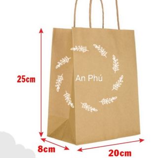 [Size 20x25x8] 50 Túi giấy kraft có quai xoắn