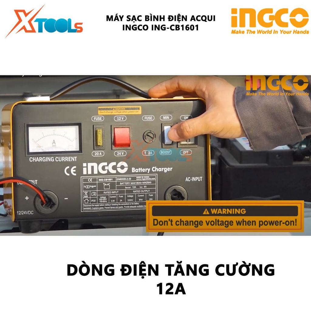 Máy sạc bình điện ắc quy INGCO ING-CB160