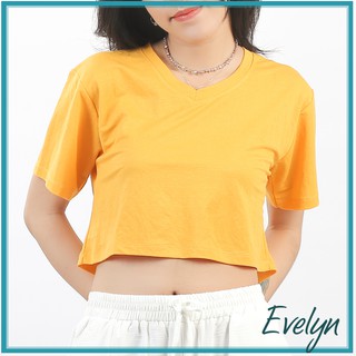 Áo croptop cổ tim cá tính Evelyn kiểu dáng basic