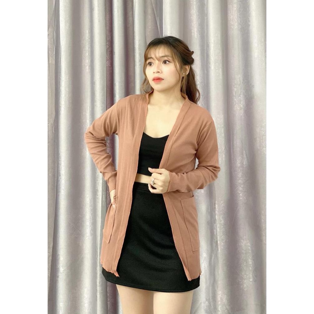 [SALE] Áo khoác cardigan, áo khoác ngoài chất len đan nhẹ, thoáng, mặc hè cực mát có 2 túi