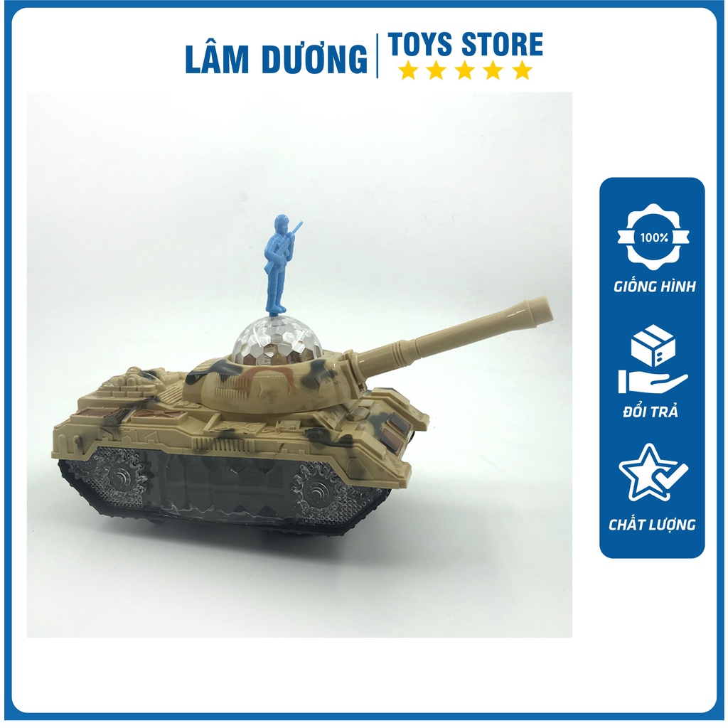 Xe tăng chạy pin ❣️LÂM DƯƠNG TOYS❣️ Đồ chơi xe tăng cho bé có đèn, có nhạc, quà tặng tuyệt vời cho bé yêu