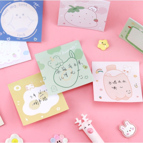 Sổ note thức ăn quả bơ N26 giấy ghi chú bánh mì trứng ốp lết