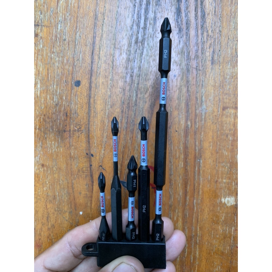 Bộ mũi vít PH1 PH2 SL8 đầu chuyển bu lông 1/4 3/8 1/2  đầu bắn tôn 1/4 5/16 10ly Bosch