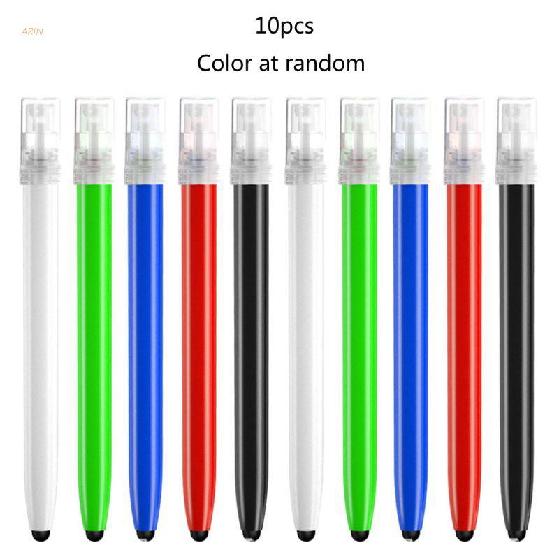 ARIN 10Pcs 2-in-1 Universal Stylus Pen with 5ml Misting Alcohol Spray Tube Mister for All Capacitive Touch Screen Devices