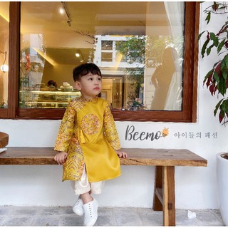 Set áo dài gấm rồng bé trai