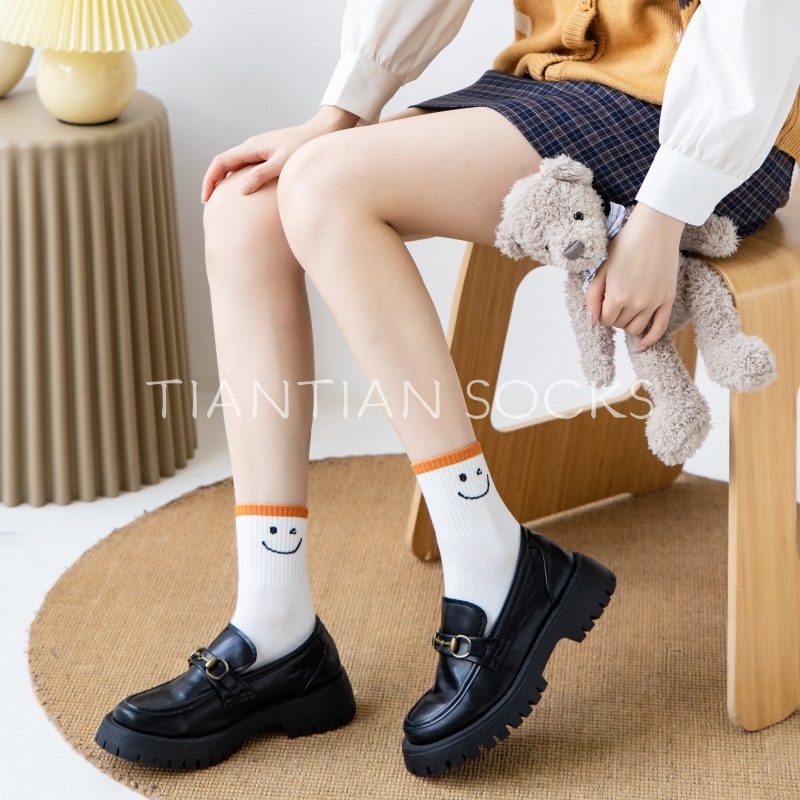 TIAN TIAN T118 Tất nữ vớ cao cổ Sản phẩm cao cấp Vớ thể thao đơn giản dễ thương phong cách Hàn Quốc
