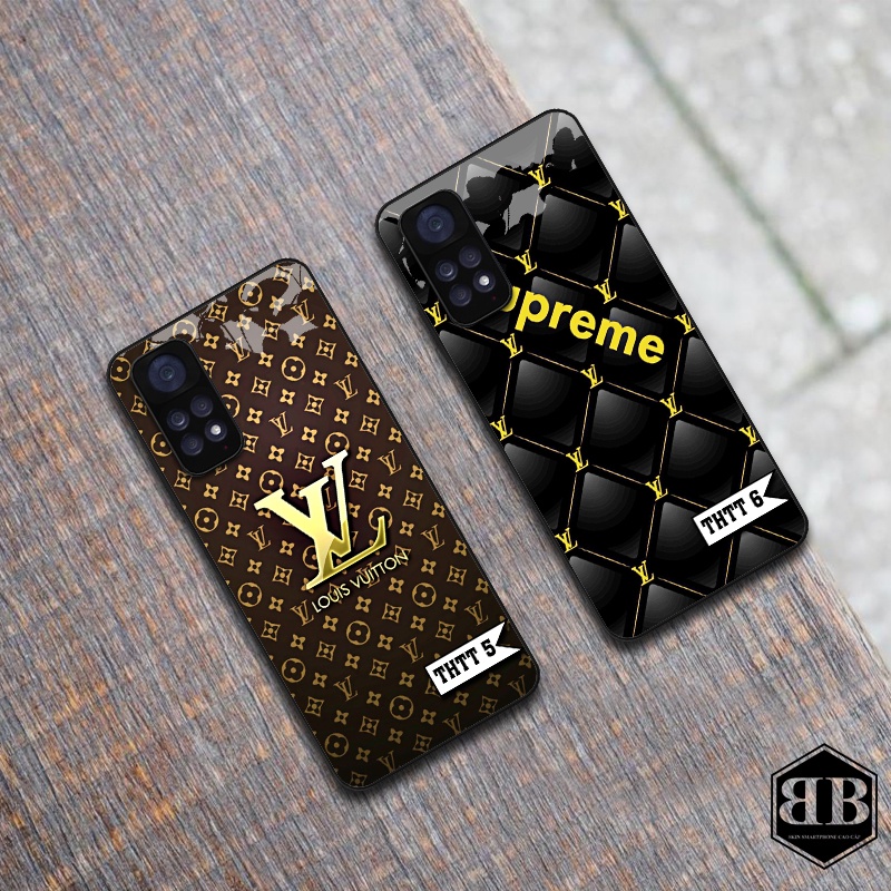 Ốp lưng kính cường lực Xiaomi Redmi Note 11 4G / Redmi Note 11S logo thời trang