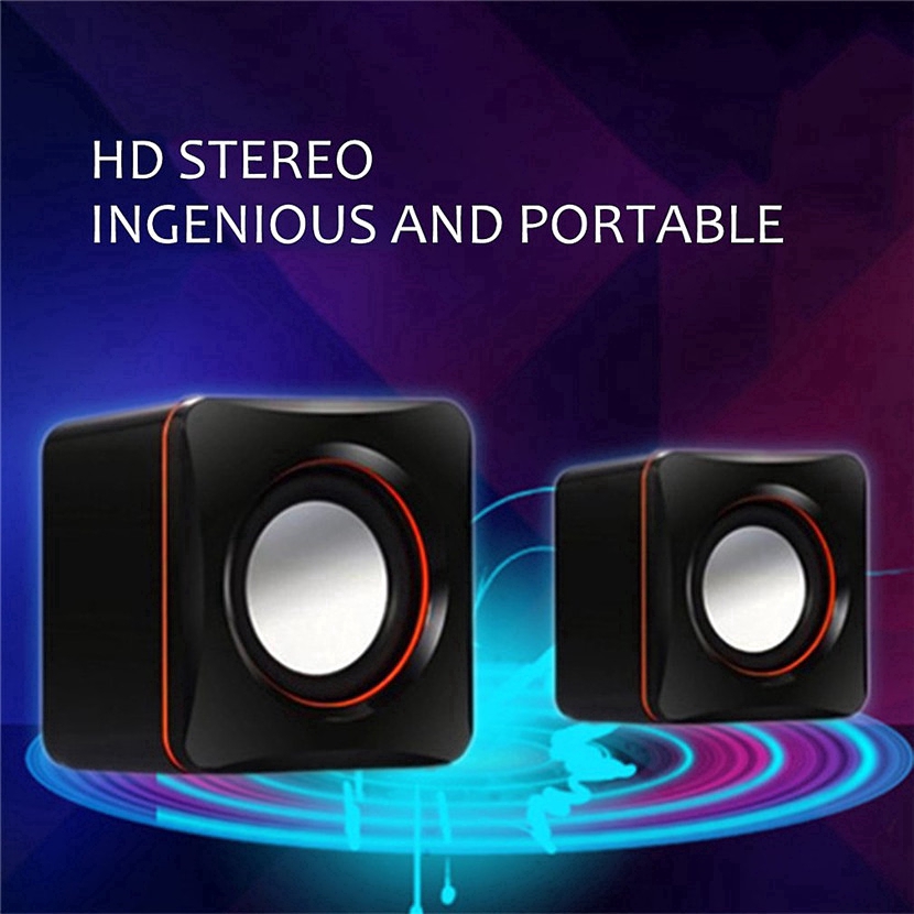Loa Mini Hình Vuông Có Dây Kết Nối Usb Cho Iphone Ipad Mp3 Mp4 Laptop Pc