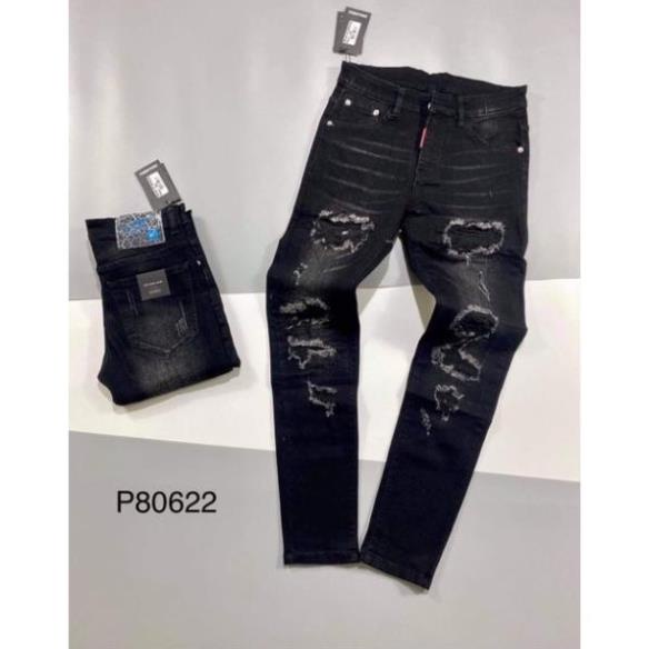 Quần jean nam DSQ rách vá ống, quần bò nam hot- Bơ Boutique Xịn ! @ !