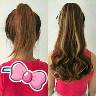 Tóc cột xoăn line bạch kim hình thật