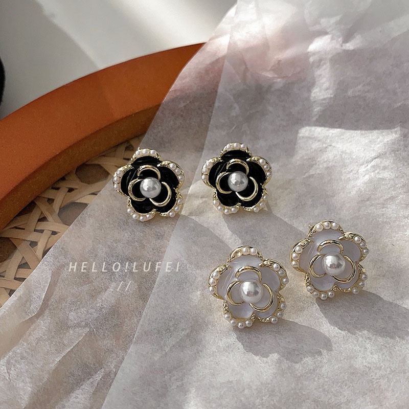 ✨✨Khuyên Tai Hoa Trà Thanh Lịch Phong Cách Hàn Quốc