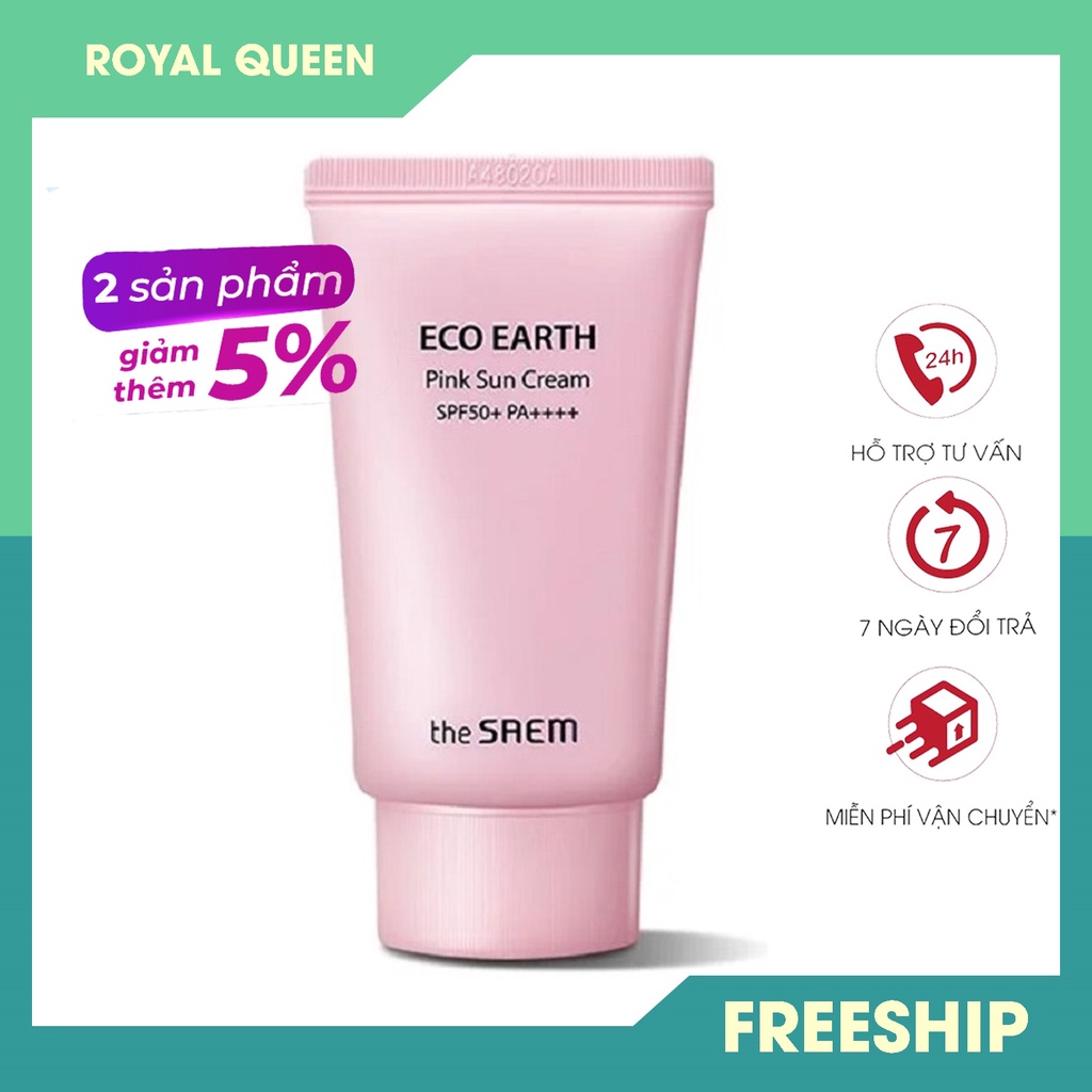 Kem chống nắng  The Saem eco earth oower pink sun cream SPF50  PA++++ 50ml