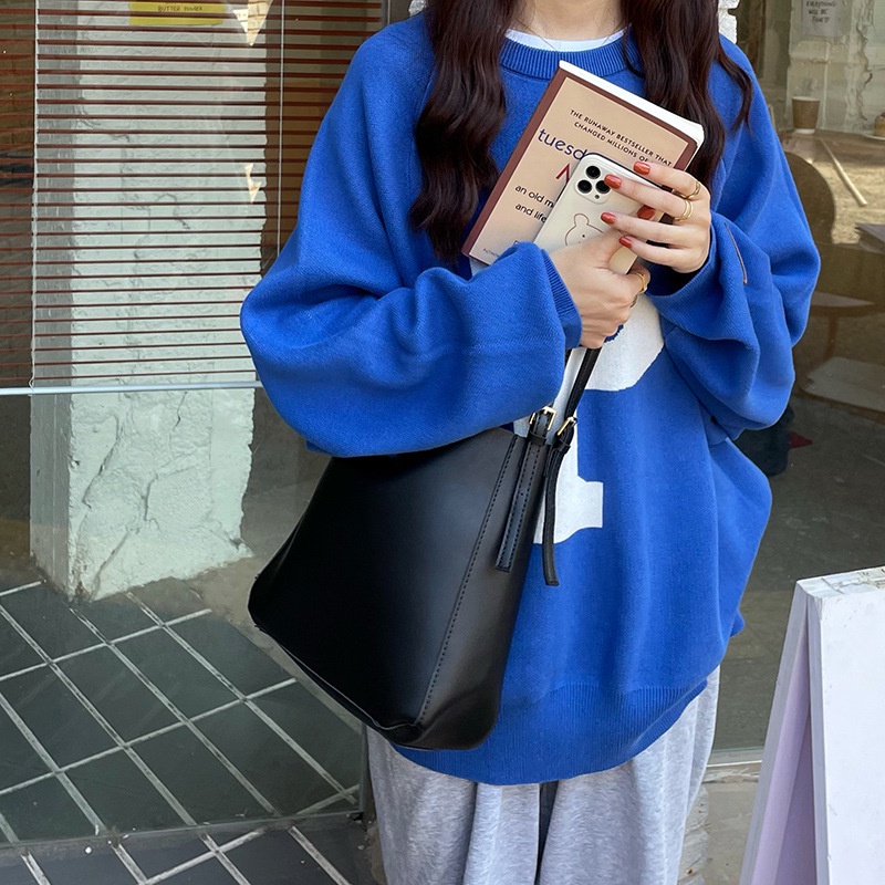 Túi xách nữ tote da trơn công sở đeo vai đi học đi làm đựng vừa A4, laptop – L24