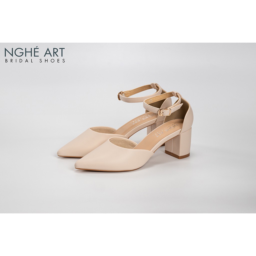 Giày cưới Nghé Art basic sandal quai hậu bít mũi 210