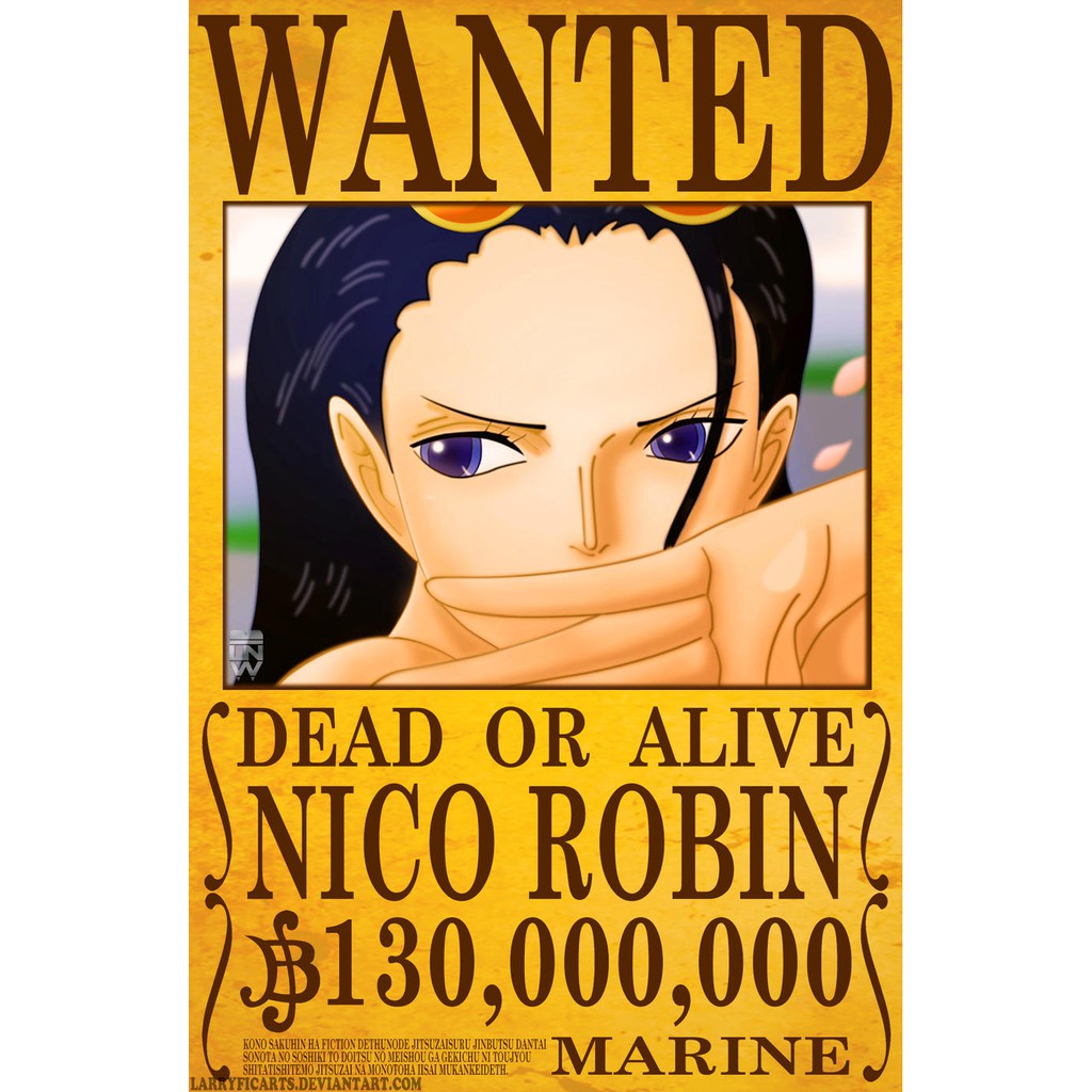 Tờ truy nã, Poster dán tường One Piece Wanted, Lufft hoặc in theo yêu cầu  B6 13x18, A5 15x21, A4 21x30, A3 30x42