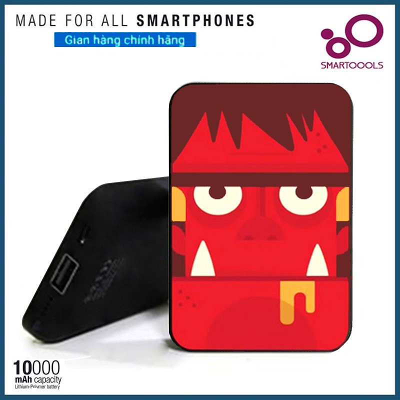 Pin Sạc Dự Phòng Độc Đáo Chính Hãng SmarToools 10000mAh Hình QUỶ BULL CUTE (Tặng Kèm Cáp)
