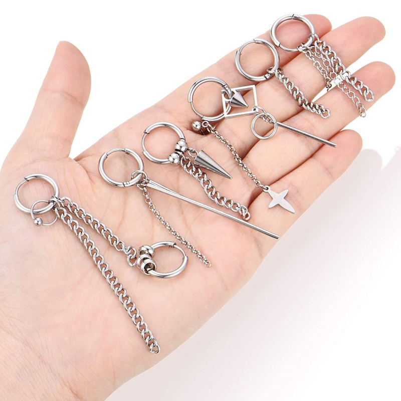 Set 20 Cặp Bông Tai Dáng Dài Thời Trang Cá Tính Cho Nam