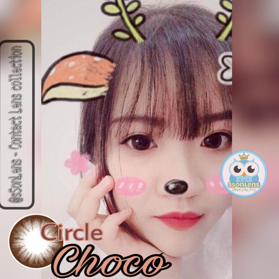 [CẬN] Mẫu Circle Đen - Choco - giãn 14.2mm - Vassen Contact Lens - Kính áp tròng