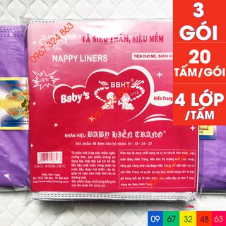Bộ miếng lót phân su BABY HIỀN TRANG 4 lớp 3 gói